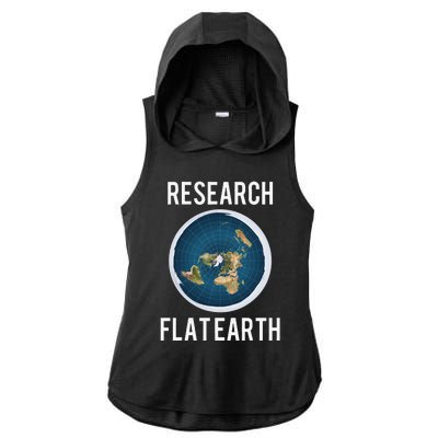 Research Flat Earth Earth Day Gift Ladies PosiCharge Tri-Blend Wicking Draft Hoodie Tank