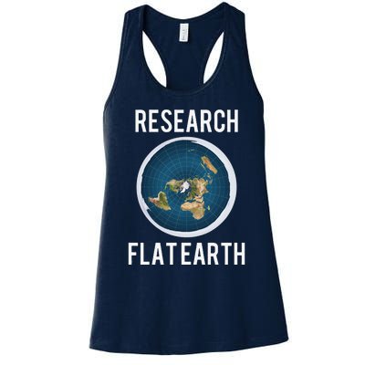 Research Flat Earth Earth Day Gift Women's Racerback Tank