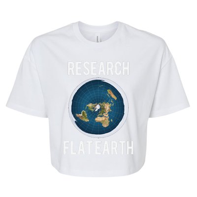 Research Flat Earth Earth Day Gift Bella+Canvas Jersey Crop Tee