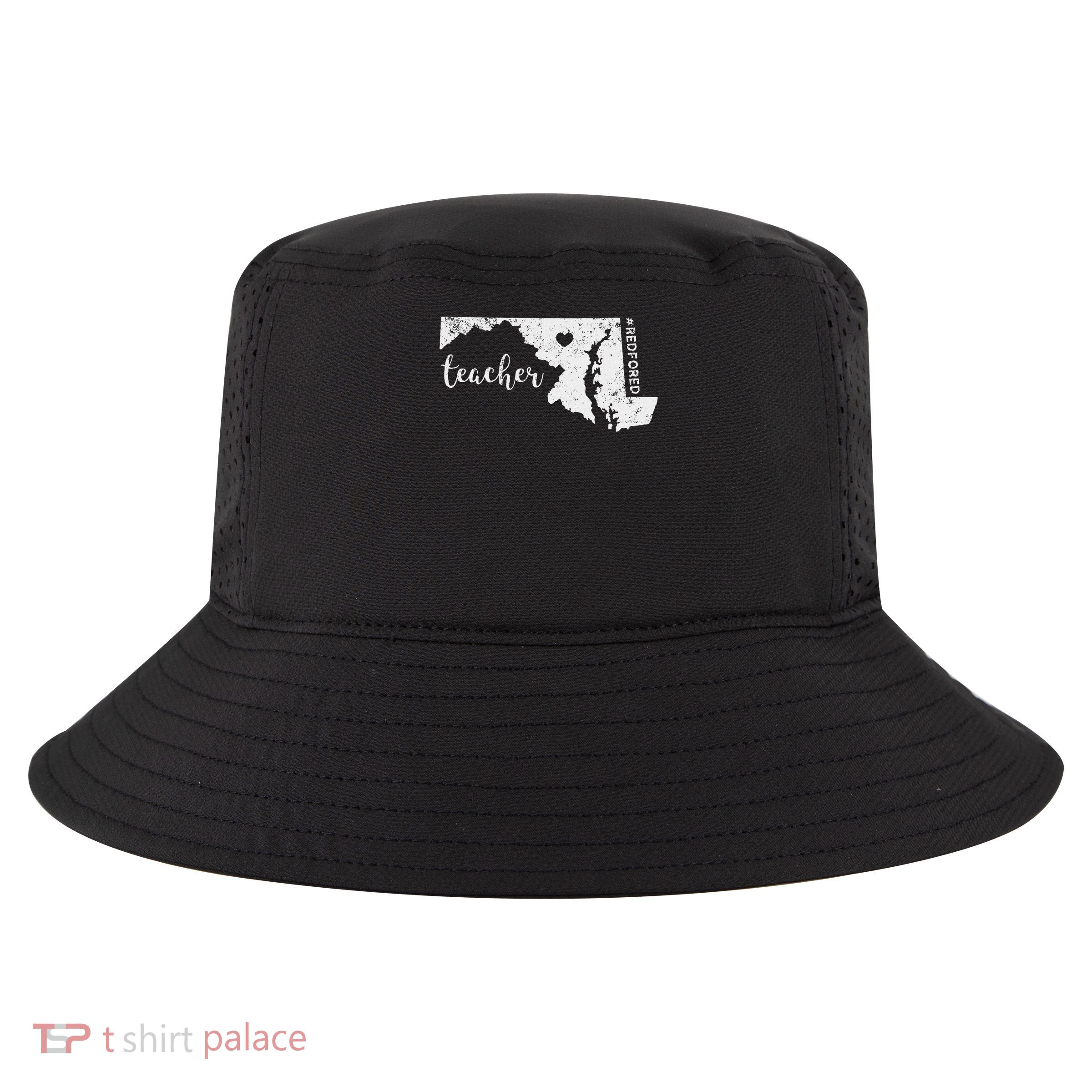 Red For Ed Maryland Teacher Public Education Cool Comfort Performance Bucket Hat