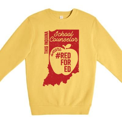 Red For Ed Indiana School Counselor #Redfored Gift Premium Crewneck Sweatshirt