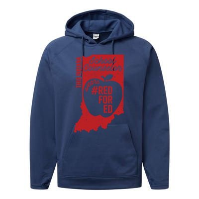 Red For Ed Indiana School Counselor #Redfored Gift Performance Fleece Hoodie