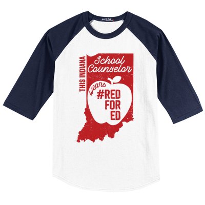 Red For Ed Indiana School Counselor #Redfored Gift Baseball Sleeve Shirt