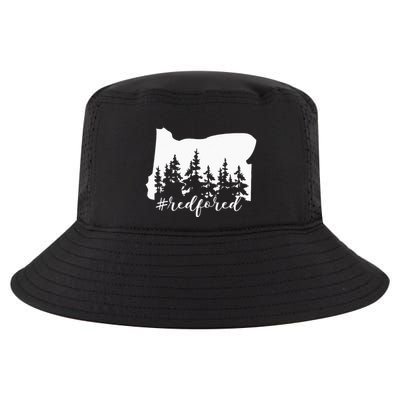 Red For Ed Oregon Trees Teacher Support Cool Comfort Performance Bucket Hat