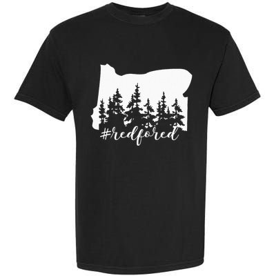 Red For Ed Oregon Trees Teacher Support Garment-Dyed Heavyweight T-Shirt