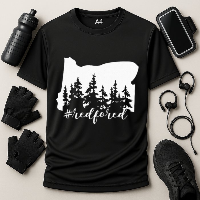 Red For Ed Oregon Trees Teacher Support Performance Shirt