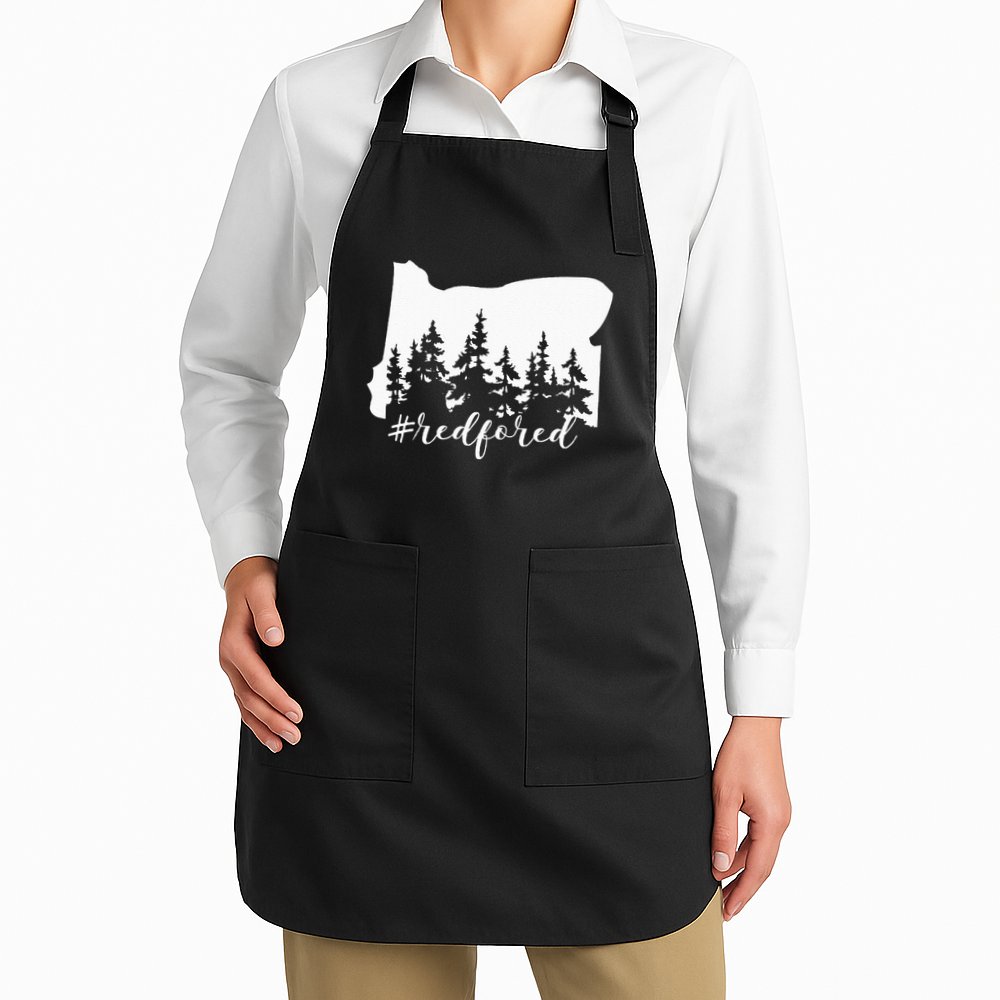 Red For Ed Oregon Trees Teacher Support Apron