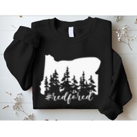 Red For Ed Oregon Trees Teacher Support Sweatshirt