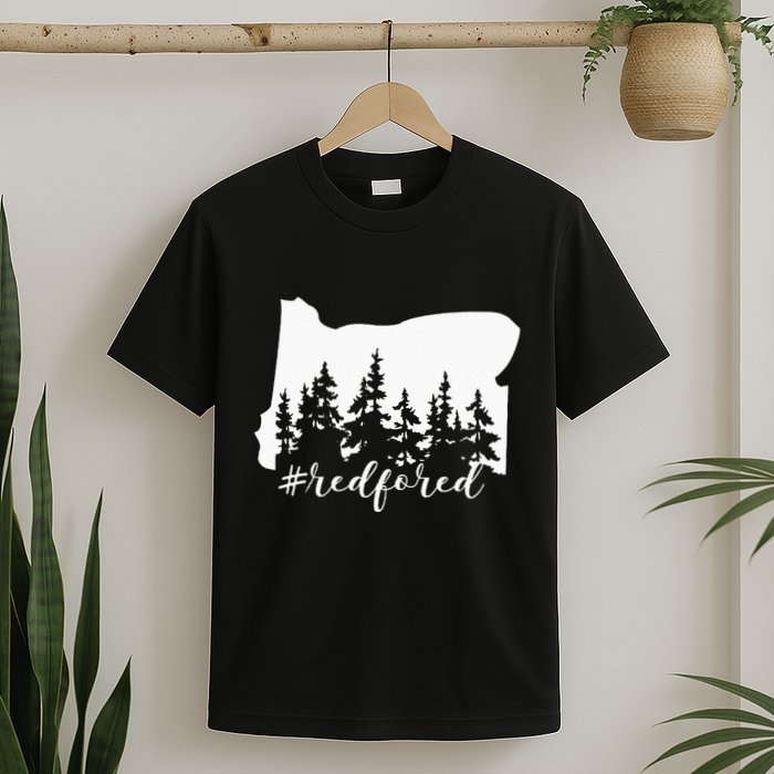 Red For Ed Oregon Trees Teacher Support T-Shirt