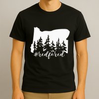 Red For Ed Oregon Trees Teacher Support T-Shirt