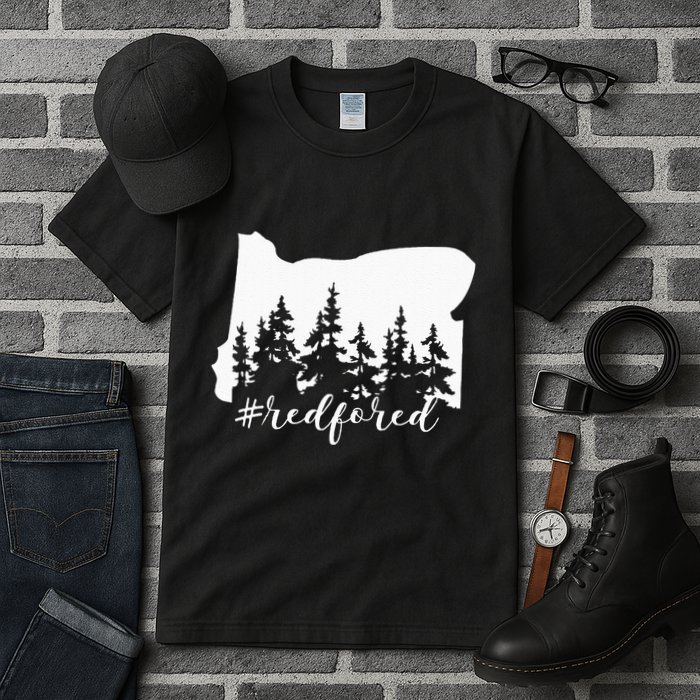 Red For Ed Oregon Trees Teacher Support Tall T-Shirt