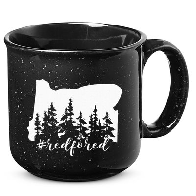 Red For Ed Oregon Trees Teacher Support 15oz Campfire Ceramic Mug