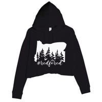 Red For Ed Oregon Trees Teacher Support Crop Fleece Hoodie