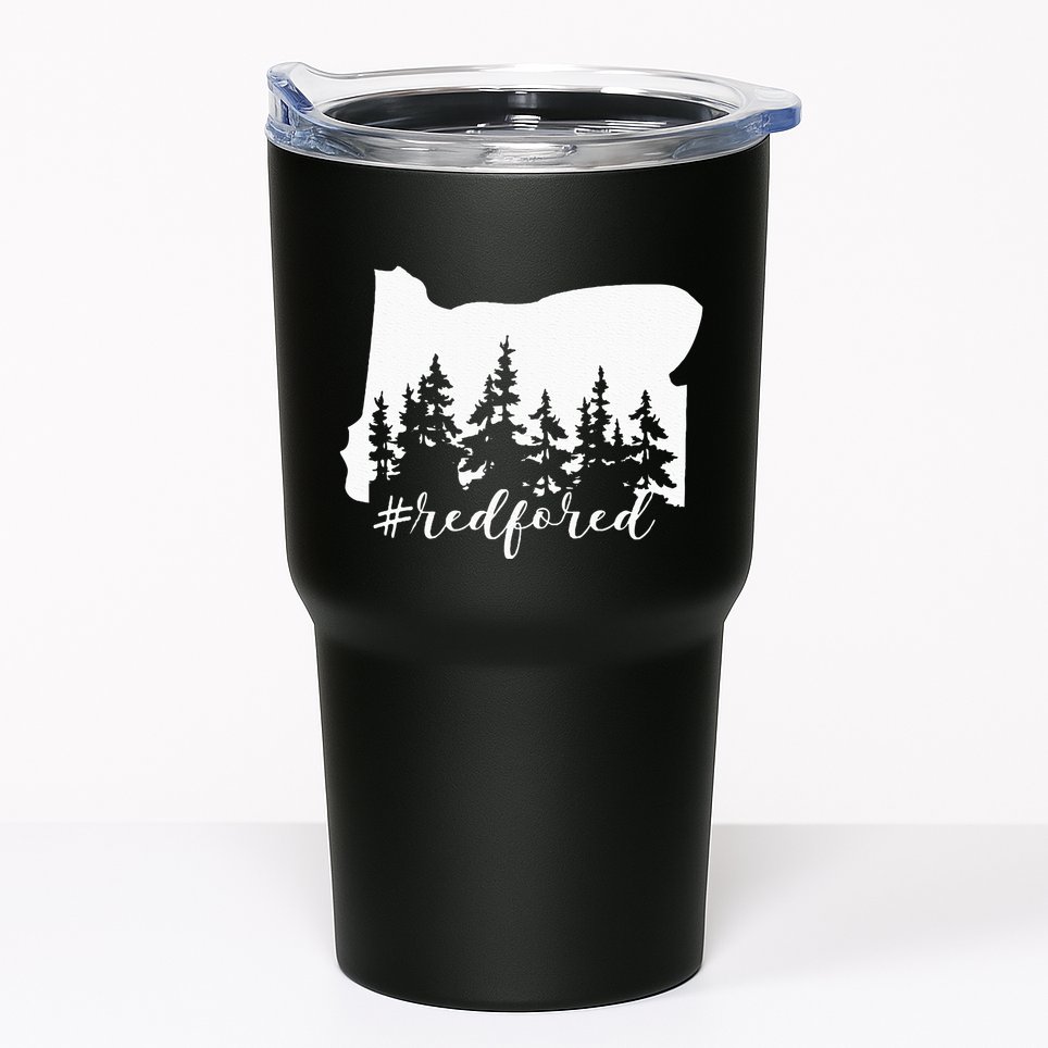 Red For Ed Oregon Trees Teacher Support Tumbler