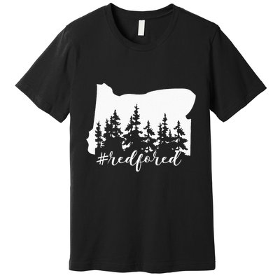 Red For Ed Oregon Trees Teacher Support Premium T-Shirt