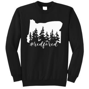 Red For Ed Oregon Trees Teacher Support Tall Sweatshirt