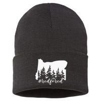 Red For Ed Oregon Trees Teacher Support Sustainable Knit Beanie