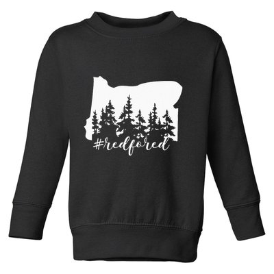 Red For Ed Oregon Trees Teacher Support Toddler Sweatshirt