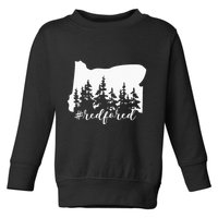 Red For Ed Oregon Trees Teacher Support Toddler Sweatshirt