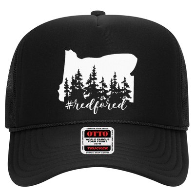 Red For Ed Oregon Trees Teacher Support Trucker Hat