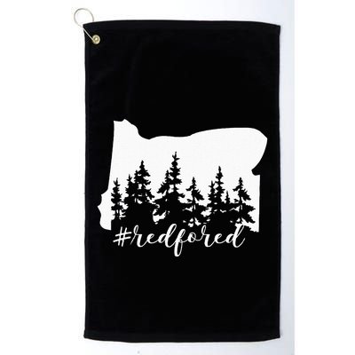 Red For Ed Oregon Trees Teacher Support Golf Towel