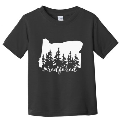 Red For Ed Oregon Trees Teacher Support Toddler T-Shirt