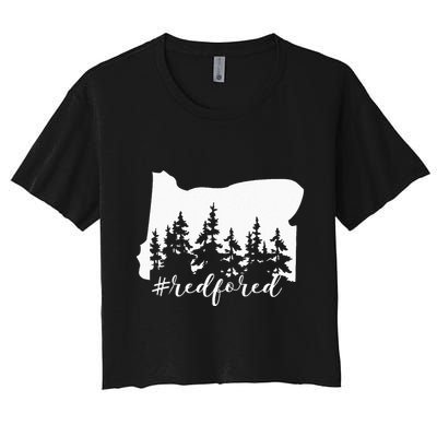 Red For Ed Oregon Trees Teacher Support Crop Top