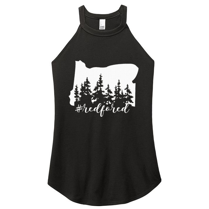 Red For Ed Oregon Trees Teacher Support Women's Perfect Tri Rocker Tank