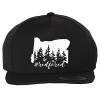 Red For Ed Oregon Trees Teacher Support Wool Snapback Cap