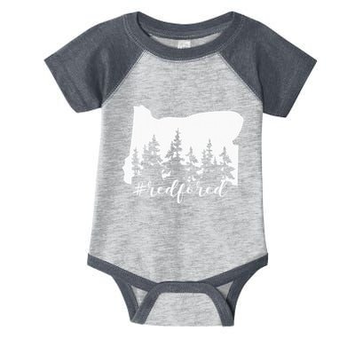 Red For Ed Oregon Trees Teacher Support Infant Baby Jersey Bodysuit