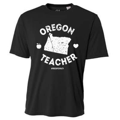 Red For Ed Teacher Oregon Or Education Cooling Performance Crew T-Shirt