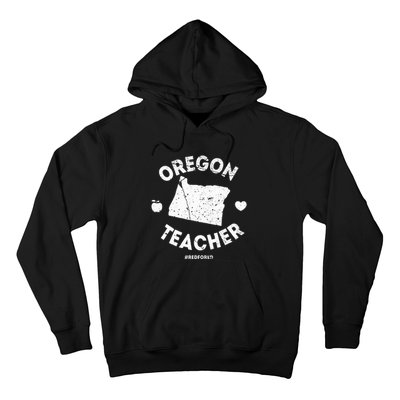 Red For Ed Teacher Oregon Or Education Hoodie