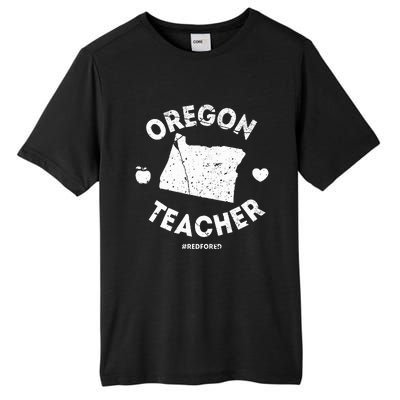 Red For Ed Teacher Oregon Or Education Tall Fusion ChromaSoft Performance T-Shirt