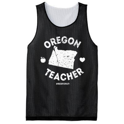 Red For Ed Teacher Oregon Or Education Mesh Reversible Basketball Jersey Tank