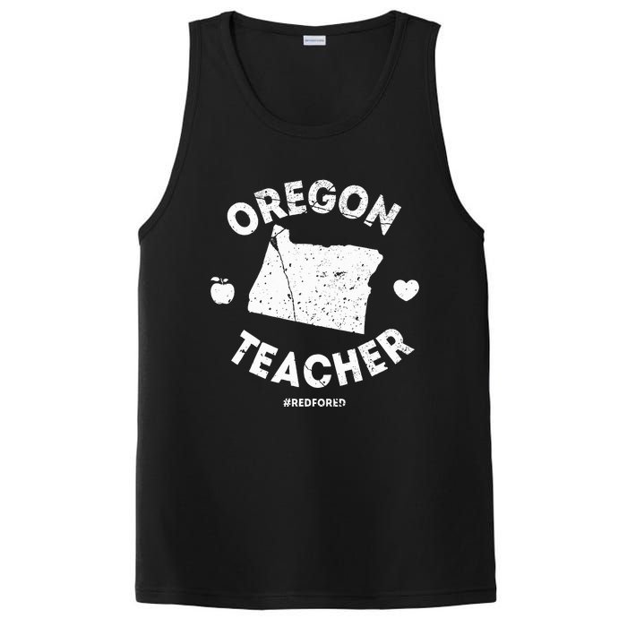 Red For Ed Teacher Oregon Or Education PosiCharge Competitor Tank