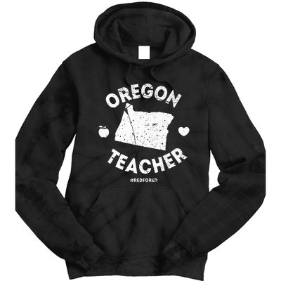 Red For Ed Teacher Oregon Or Education Tie Dye Hoodie