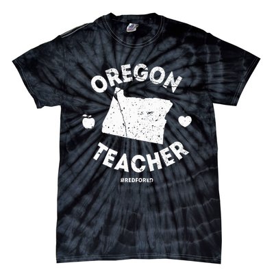 Red For Ed Teacher Oregon Or Education Tie-Dye T-Shirt