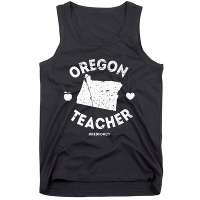 Red For Ed Teacher Oregon Or Education Tank Top