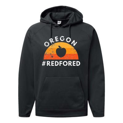 Red For Ed Oregon Teacher Public Education Supporter Performance Fleece Hoodie