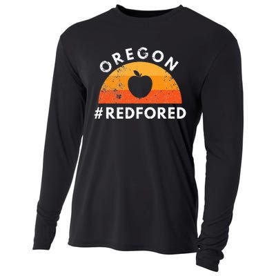 Red For Ed Oregon Teacher Public Education Supporter Cooling Performance Long Sleeve Crew