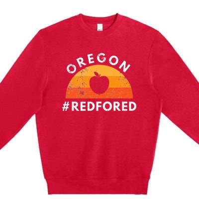 Red For Ed Oregon Teacher Public Education Supporter Premium Crewneck Sweatshirt