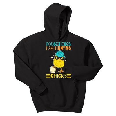 Retro Forget Eggs I'm Hunting Chicks Kids Hoodie