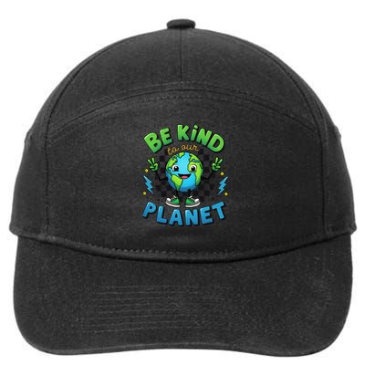 Retro Funny Earth Day Be Kind to Our Planet 7-Panel Snapback Hat