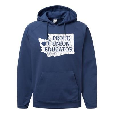 Red For Ed Washington Teacher Protest Union Educator Performance Fleece Hoodie