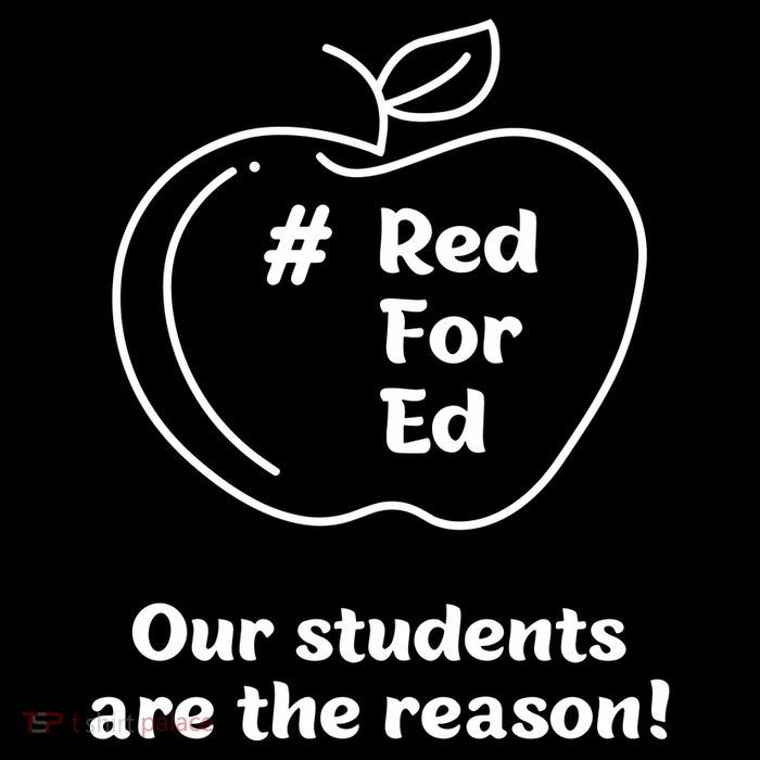 Red For Ed Our Students Are The Reason Full-Length Apron With Pockets
