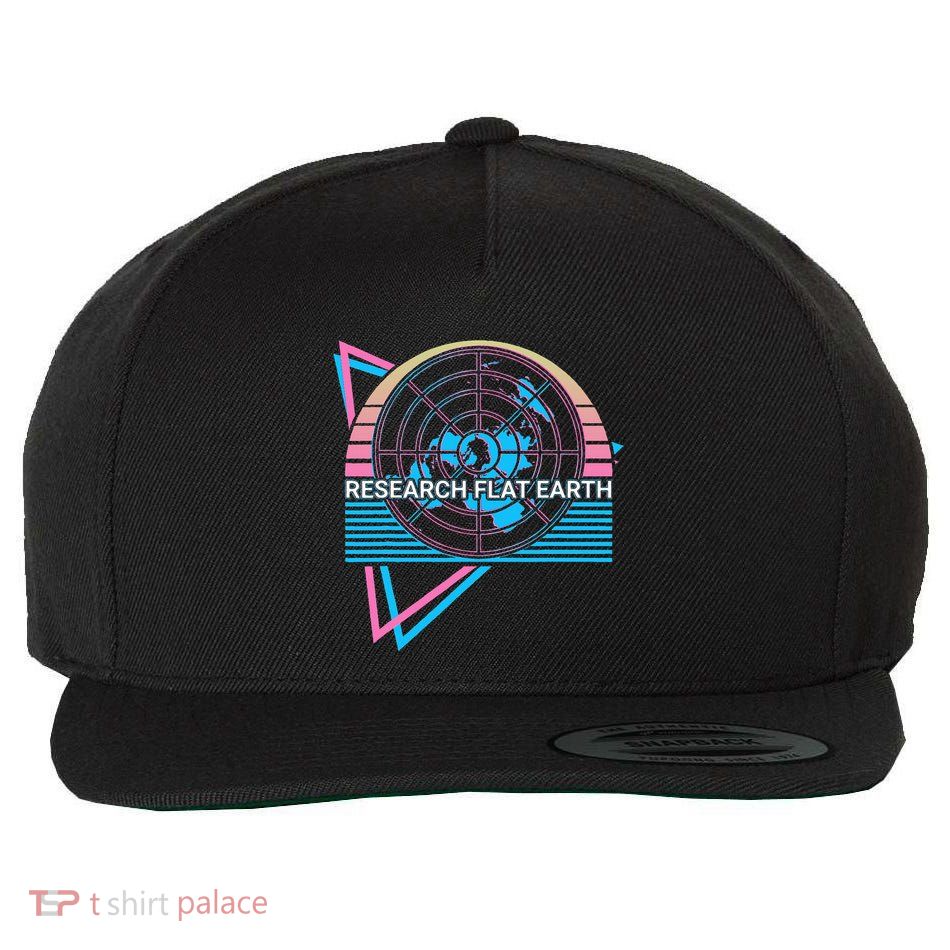 Research Flat Earth Research Flat Earth Flat Earthers Retro Wool Snapback Cap
