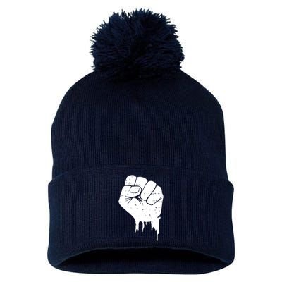 Raised Fist Empower Pom Pom 12in Knit Beanie