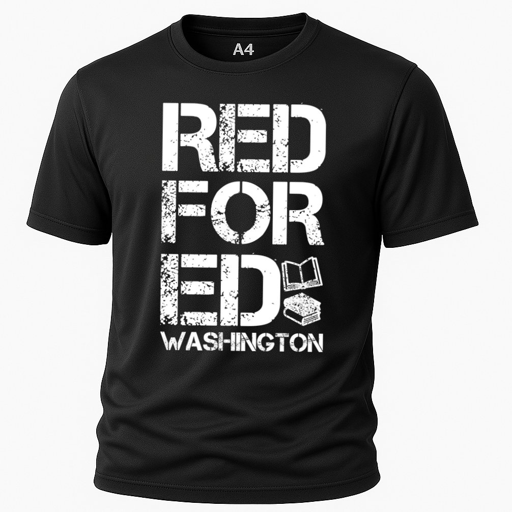 Red For Ed Washington Teacher Cooling Performance Crew T-Shirt