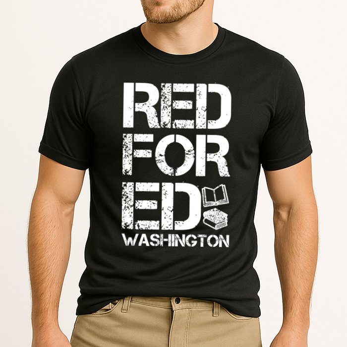Red For Ed Washington Teacher Cooling Performance Crew T-Shirt