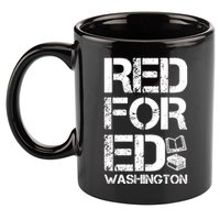 Red For Ed Washington Teacher 11oz C Handle Ceramic Mug